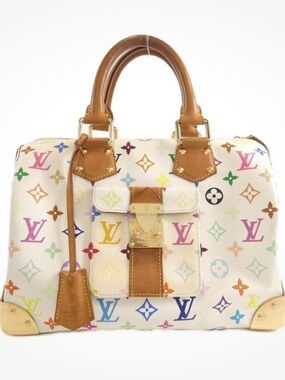 Vintage Louis Vuitton Monogram Multicolor Speedy 30 bag in white